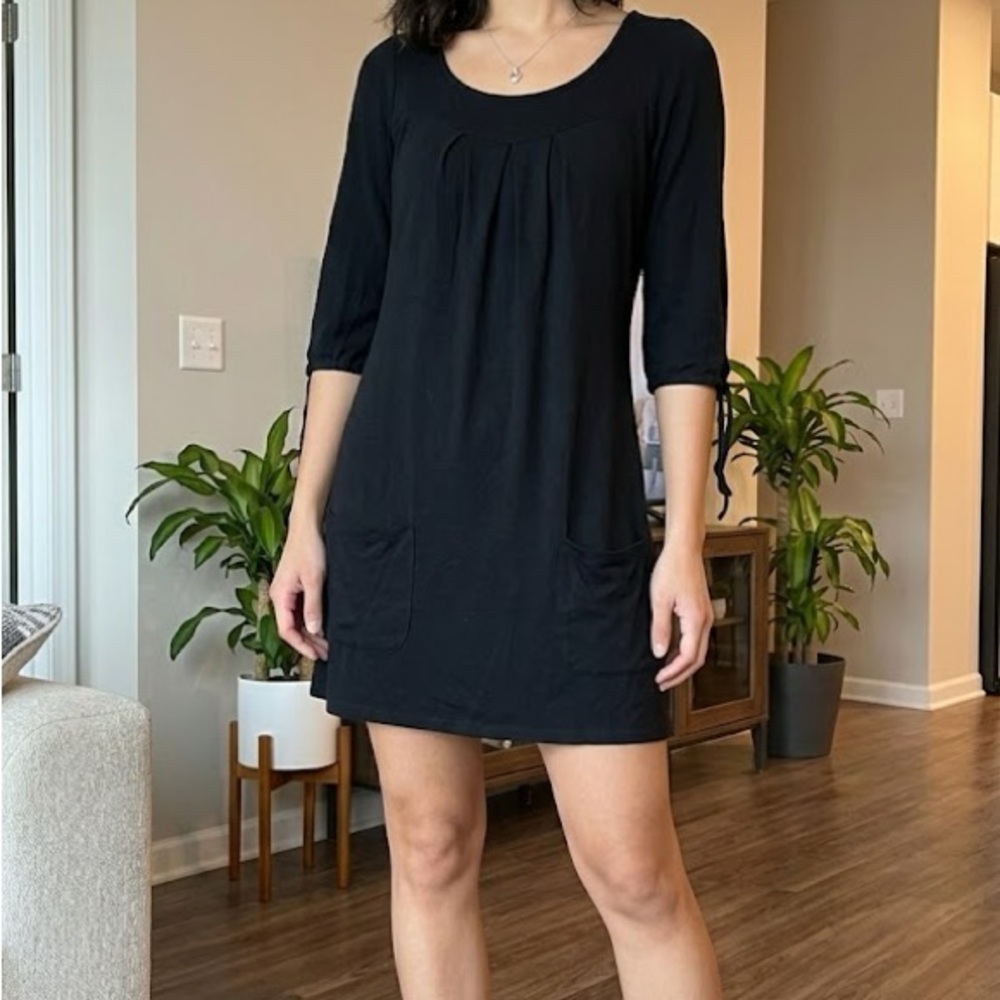 Black 3/4 Sleeve Dress Luna chix medium summer goth pockets